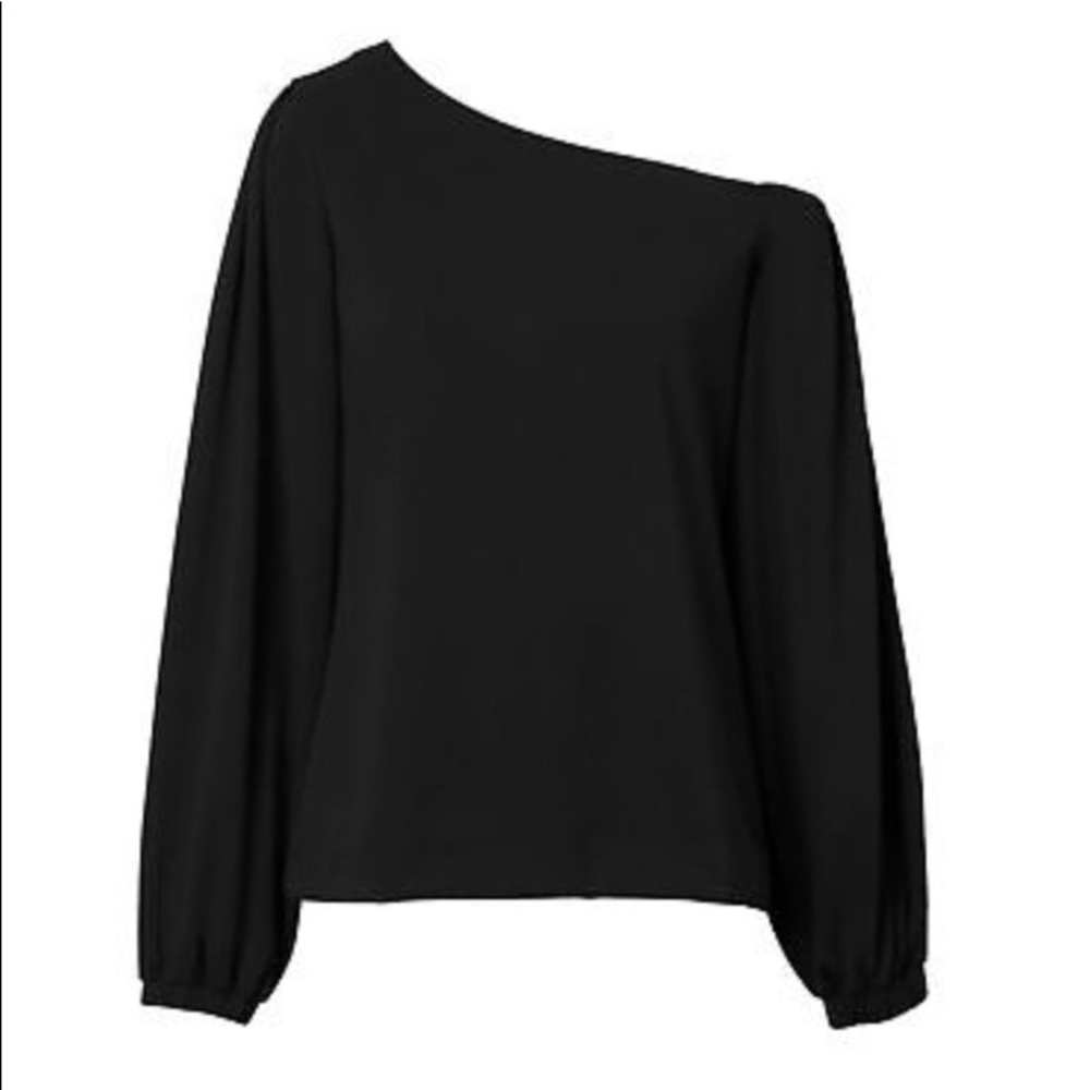 Banana Republic One Shoulder Balloon Sleeve Top